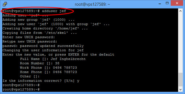 gebruiker toevoegen op Linux